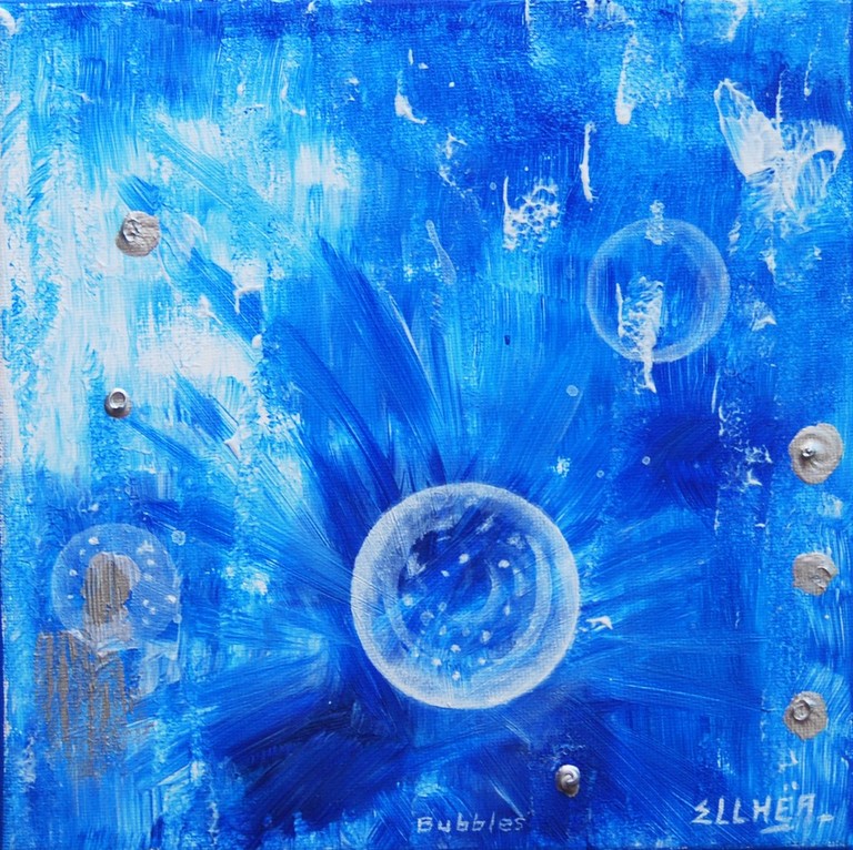 Bubbles Meditation peinture abstraite Copyright Ellhëa