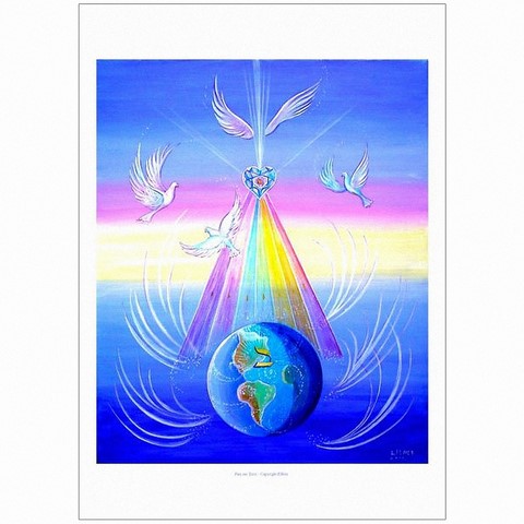 Poster Méditation Paix sur Terre Copyright Peinture Ellhea Zen-Space-Shop-